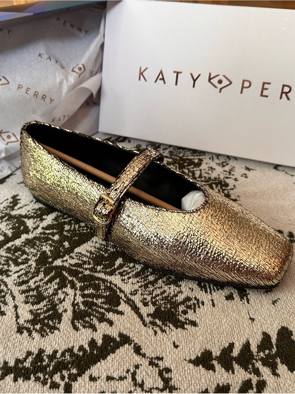 Katy Perry Collections Metallic Gold Mary Jane Flat